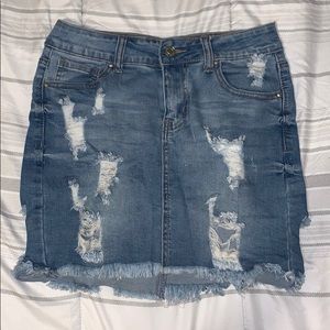 Wax Jean Denim Skirt